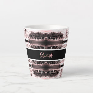 Taza De Café Latte Edificio de coches vintage Argel Argelia