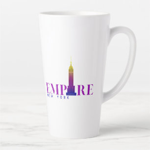Taza De Café Latte Edificio Empire State-Nueva York-Púrpura Vibrante-