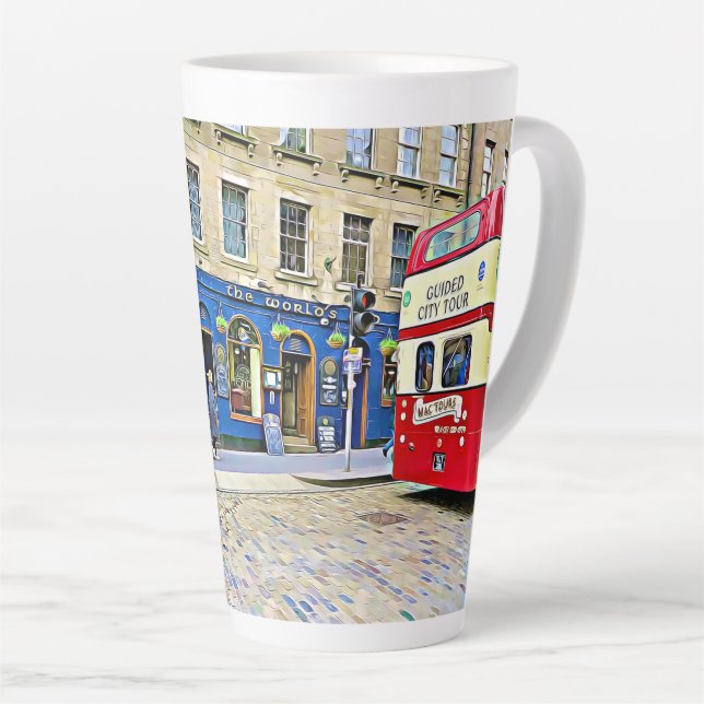 Taza De Café Latte Edimburgo, Scottland Latte Mug (Ángulo derecho)