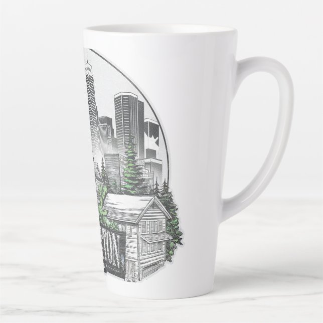 Taza De Café Latte Edmonton City Canada (Derecha)