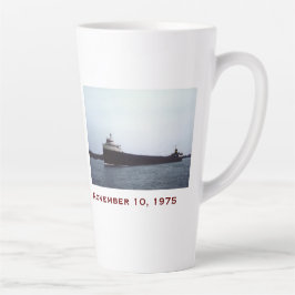 Taza De Café Latte Edmund Fitzgerald con nombres de tripulaciones