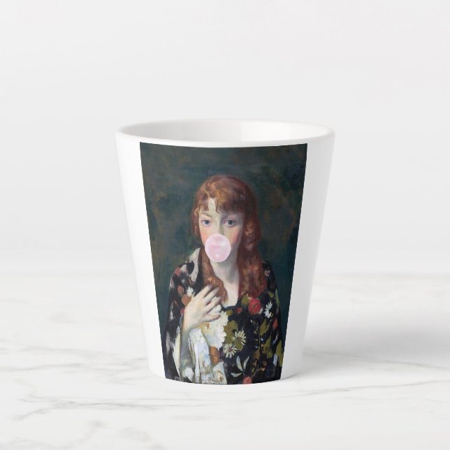 Taza De Café Latte Edna sopla un chicle rosado (Anverso)