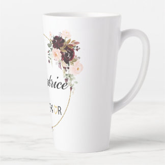 Taza De Café Latte Éducatrice Floral Watercolor Latte Mug