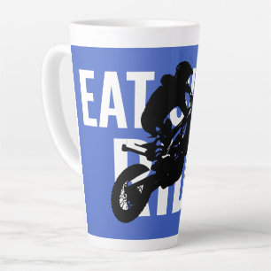 Taza De Café Latte Eee Sleep Ride Motocross Motorcycle Sport Pop Art