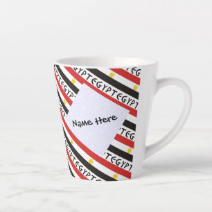Taza De Café Latte Egipto y la bandera egipcia cubierta con azulejos