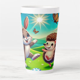 Taza De Café Latte Ein glücklicher Hase und Igel