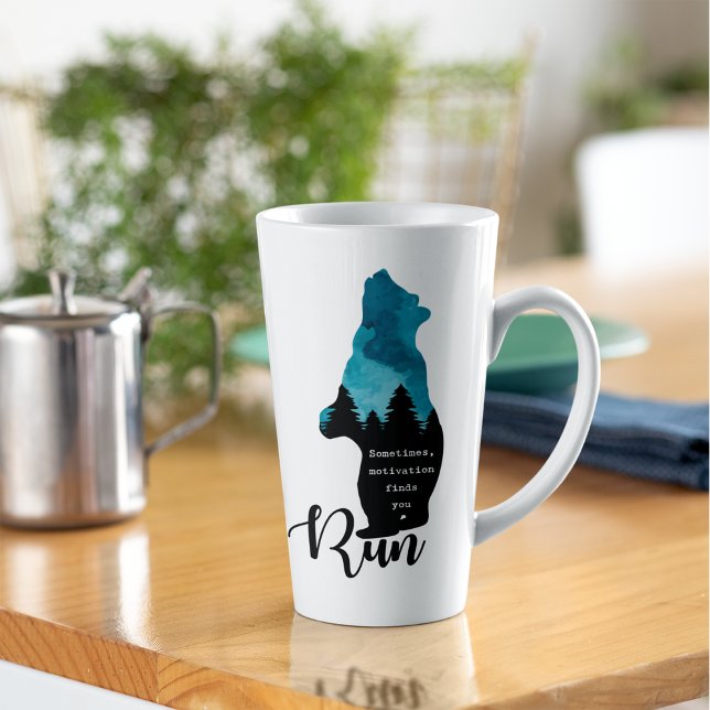 Taza De Café Latte Ejecutar Motivación Encuentra Gráfica De Oso Diver (Subido por el creador)