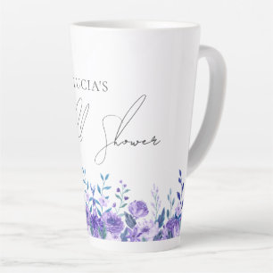 Taza De Café Latte Ejemplo Purple Floral Garden Bridal Favorita