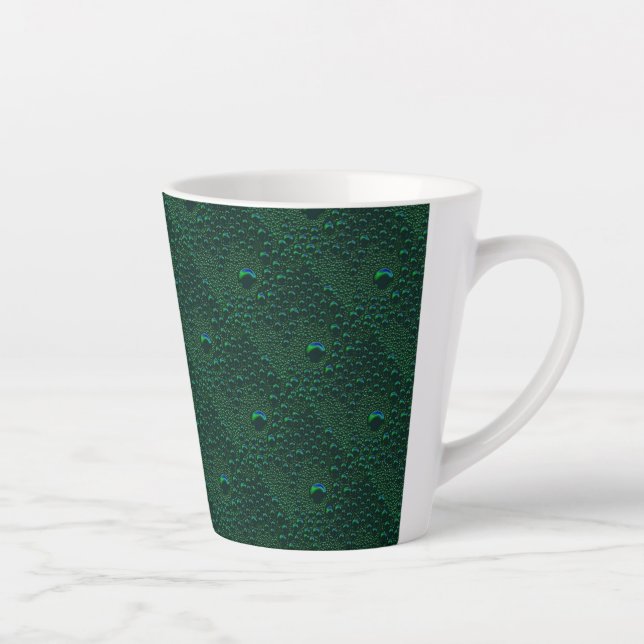Taza De Café Latte El agua cae sobre el Metalizado verde (Derecha)