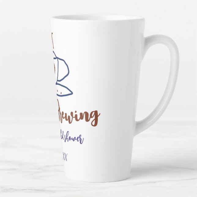 Taza De Café Latte El amor es Brewing brown bride color azul ducha ag (Derecha)