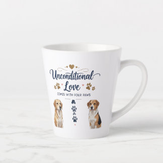 Taza De Café Latte El amor incondicional viene con cuatro patas - peq