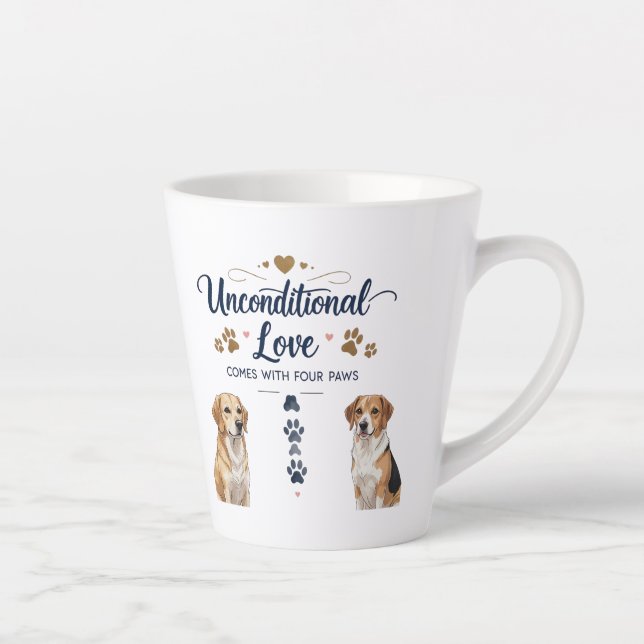 Taza De Café Latte El amor incondicional viene con cuatro patas - peq (Derecha)