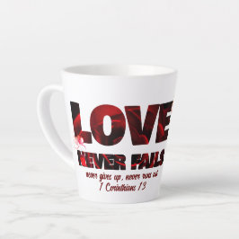 Taza De Café Latte EL AMOR NUNCA FRACASA LA Foto Cristiana
