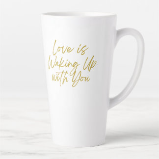 Taza De Café Latte El amor se despierta contigo Tall Latte Mug
