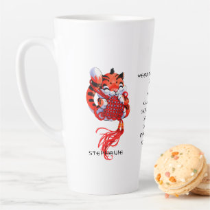 Taza De Café Latte El año lindo del tigre personalizado