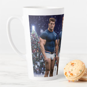 Taza De Café Latte El árbol de Navidades de SlipperyJoe con cubierta 