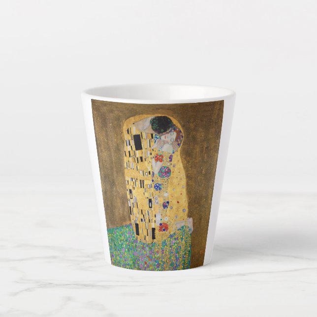 Taza De Café Latte El beso de Gustav Klimt (Anverso)