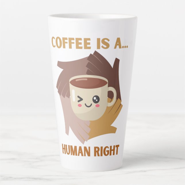 TAZA DE CAFÉ LATTE EL CAFÉ ES UN DERECHO HUMANO (Anverso)