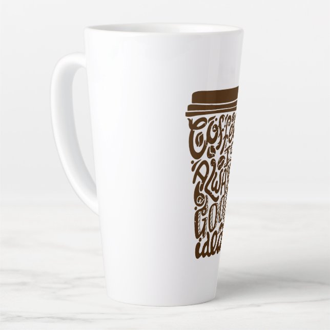 Taza De Café Latte "El café siempre es buena idea" (Ángulo izquierdo)