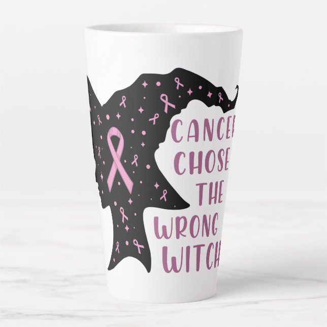 Taza De Café Latte El cáncer eligió a la bruja equivocada (Anverso)