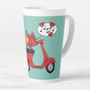 Taza De Café Latte El cardenal rojo le gusta a Scooter