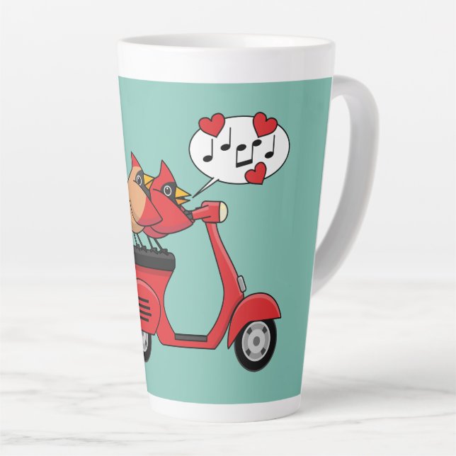 Taza De Café Latte El cardenal rojo le gusta a Scooter (Ángulo derecho)