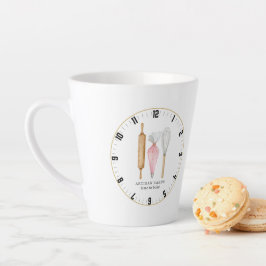 Taza De Café Latte El Chef Personalizado De Baker Pastry Tiene Tiempo
