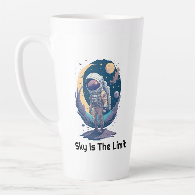 Taza De Café Latte El cielo es la idea de Límite y Energía ilimitada, (Izquierda)