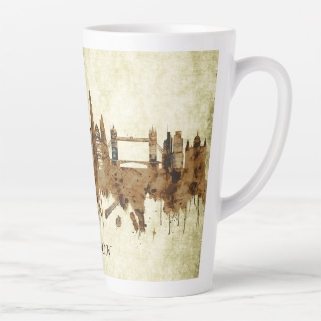 Taza De Café Latte El Cityscape de Londres Inglaterra (Derecha)