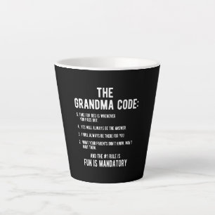 Taza De Café Latte El código de la abuela La Diversión Es Obligator