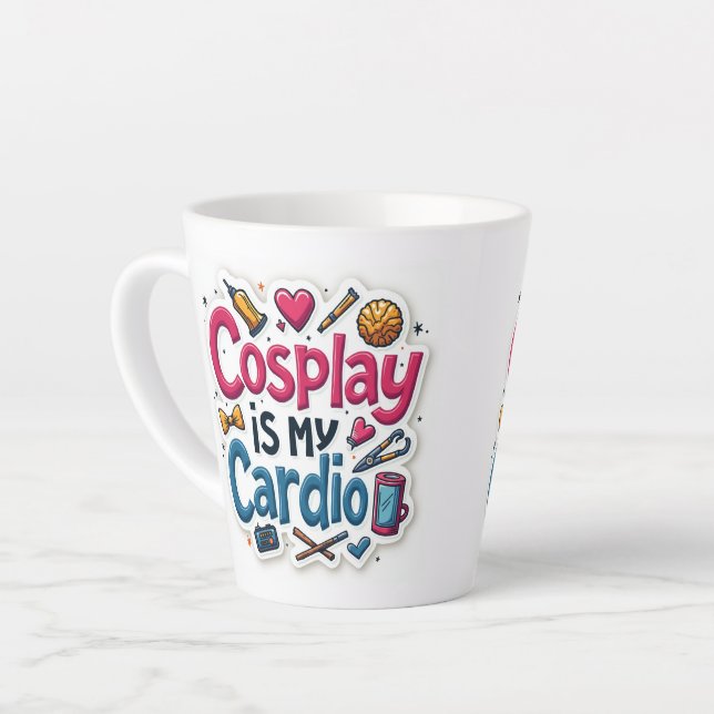 Taza De Café Latte El Cosplay Es Mi Cardio (Ángulo izquierdo)