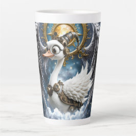 Taza De Café Latte El curioso cisne de relojería.