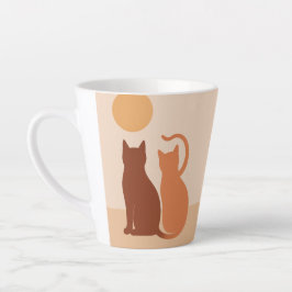 Taza De Café Latte El desierto de Boho Cats Sunset