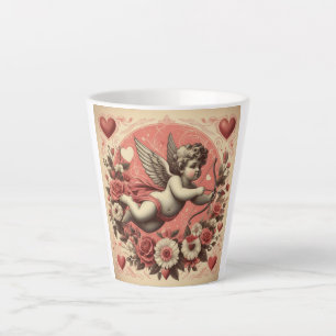 Taza De Café Latte El día de San Valentín clásico/vintage/retro cupid