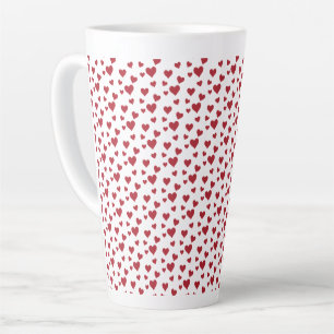 Taza De Café Latte El día de San Valentín del patrón del corazón rojo