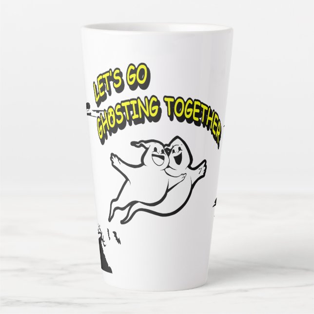 Taza De Café Latte El día de San Valentín Halloween Ghosting Latte Mu (Anverso)