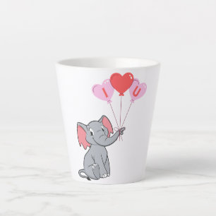 Taza De Café Latte el día de San Valentín lindo te quiero corazón