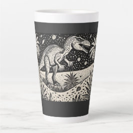 Taza De Café Latte El diseñador T-Rex Dinasaur Latte mug para histori