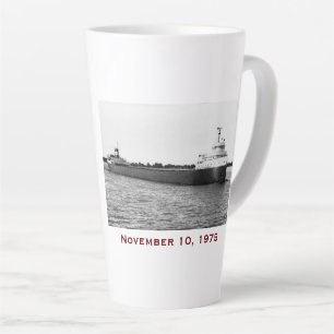 Taza De Café Latte El Edmund Fitzgerald con nombres de la tripulación