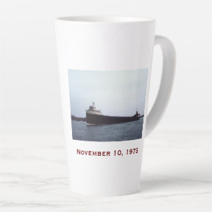 Taza De Café Latte El Edmund Fitzgerald con nombres de la tripulación