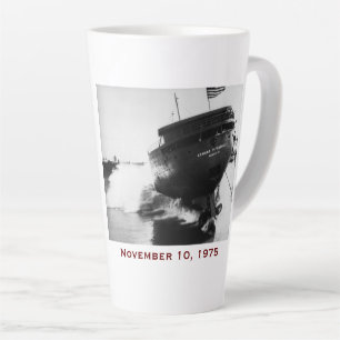 Taza De Café Latte El Edmund Fitzgerald con nombres de la tripulación
