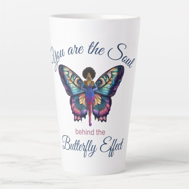 Taza De Café Latte El efecto mariposa conmovedor (Anverso)
