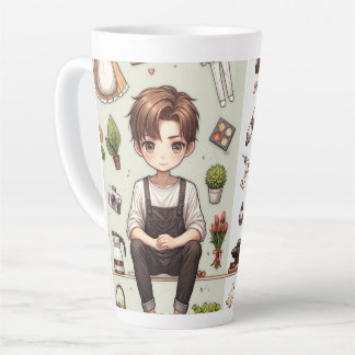 Taza De Café Latte El hombre, la mujer nunca. 1 latte mug