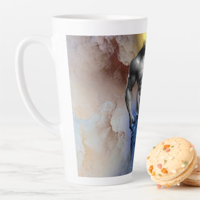 Taza De Café Latte El hombre musculoso de SlipperyJoe camisón vapor (In situ)