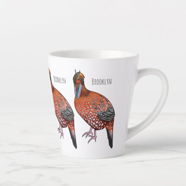 Taza De Café Latte El ilustracion de personalizado de aves de Cabot (Derecha)