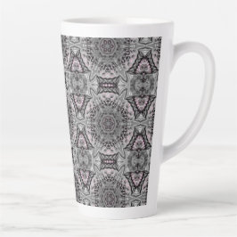 Taza De Café Latte El Jardín Fractal de Plata