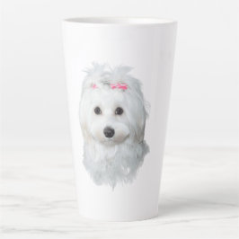 Taza De Café Latte El maltés de la elegancia fluffy de la belleza