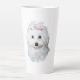 Taza De Café Latte El maltés de la elegancia fluffy de la belleza