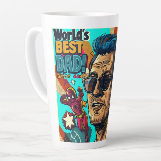 Taza De Café Latte El mejor arte digital de papá del mundo (Ángulo izquierdo)