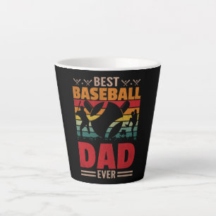 Taza De Café Latte El mejor papá de béisbol de la historia